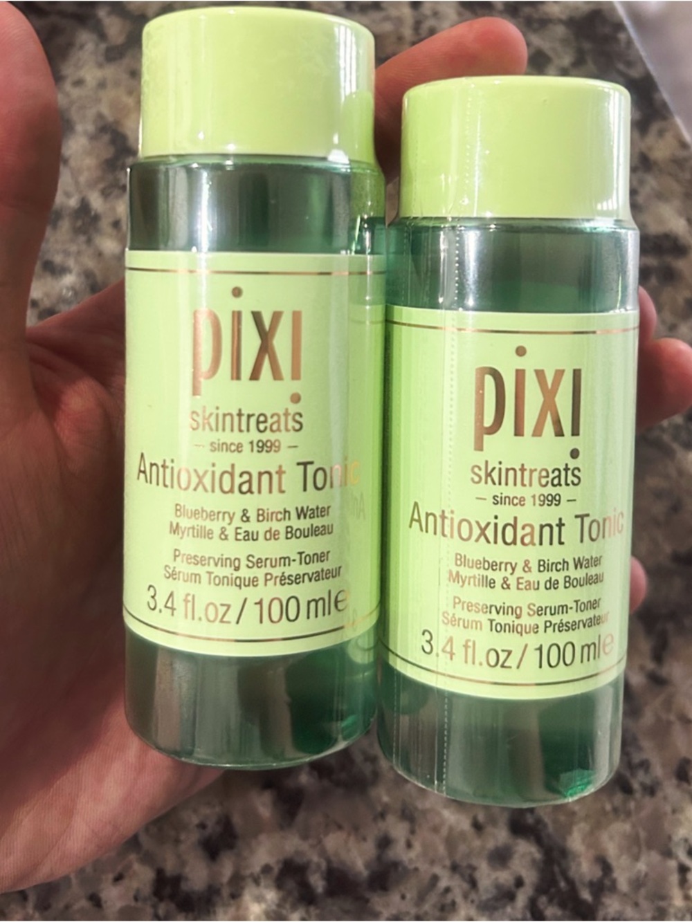 2pk - Pixi Skintreats Antioxidant Tonic 3.4 oz Blueberry Birch Serum Toner New